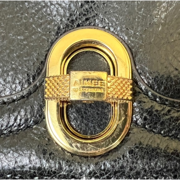 Aimee Kestenberg Ashton Black Leather Saddle Crossbody Purse - Picture 2 of 10